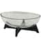 18" Clear Glass Kitchen Serving Bowl with Black Wooden Base